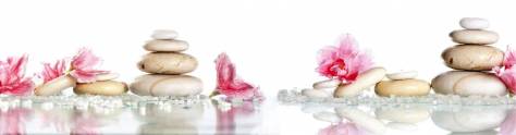 Изображение для скинали: Цветы на светлых спа-камнях